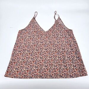 Abercrombie & Fitch Cami Small Peach Floral Essentials V-Neck Y2K Style EUC